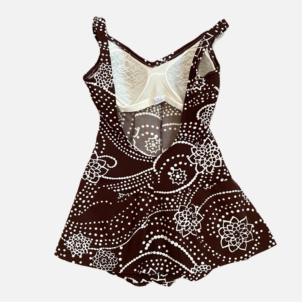 Vintage 1960s/1970s Maillot Swimsuit Print Skirted Bathing Suit Jantzen Size 12 - Picture 4 of 13